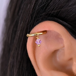 Chicearrings, zierliche baumeln Charme Helix Hoop, Helix Creolen, Piercing Ohrringe, Knorpel Hoop, Charms für Helix