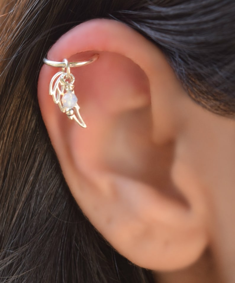 Helix Hoop Piercing Silver Helix Earring Hoop Cartilage Etsy