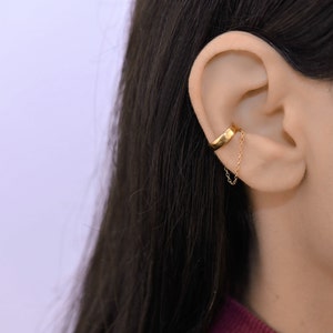 Muschel Ohr Manschette Kette, Ear Cuff Kein Piercing, Baumeln Kette Muschel Ohr Manschette, Conch Ohr Manschette Gold Kette kein Piercing, Conch Ohr Manschette Ohrringe
