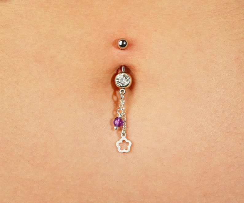 Belly Button Jewelry Navel Ring Navel Jewelry Belly Button Rings Belly Ring Boho Chain Belly Rings Dangle Flower Belly Piercing