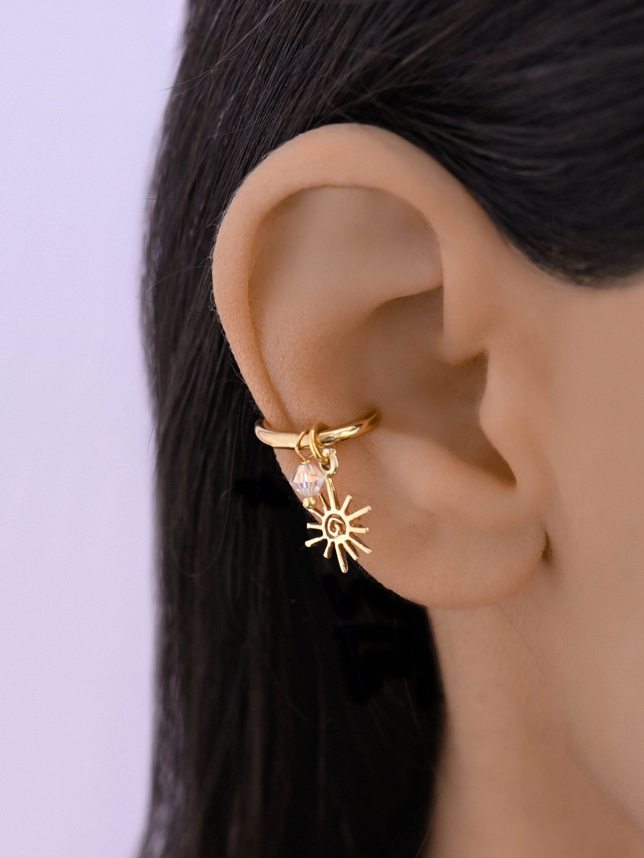 Conch Hoop Spike, Conch Piercing, Dangle Conch Hoop Earring