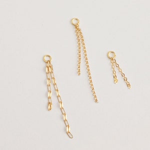 Ciondolo a catena con doppio orecchino in oro, catena per orecchini, catena per elica, piercing per cartilagine, catena per borchie per cerchi, attacco per orecchini
