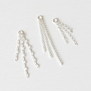 Dangle Silver Earring Chain Charm, Earring Chain, Triple Chain Piercing Charm, Helix Chain, Cartilage Chain Piercing, Earring Attatchment
