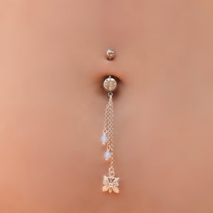 Belly Button Rings Dangle, Belly Button Ring, Navel Ring, Belly Ring, Belly Piercing, Moonstone Belly Ring, Silver Belly Ring, Body Jewelry