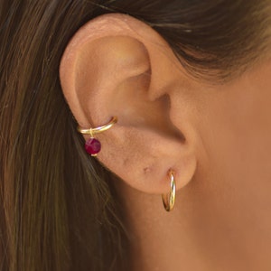 Conch Hoop Gold, Conch Earring Hoop, Conch Piercing, Conch Jewelry, Boucle d’oreille cartilage, Ruby Conch Earring Hoop, Conch 18g hoop boucle d’oreille
