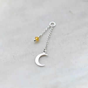 Dangle Chain Charm Earring Attetchment, Earring Chain Attatchment,  Moon Earring Chain, Earring Chain, Chain Piercing, Helix Cartilage Chain