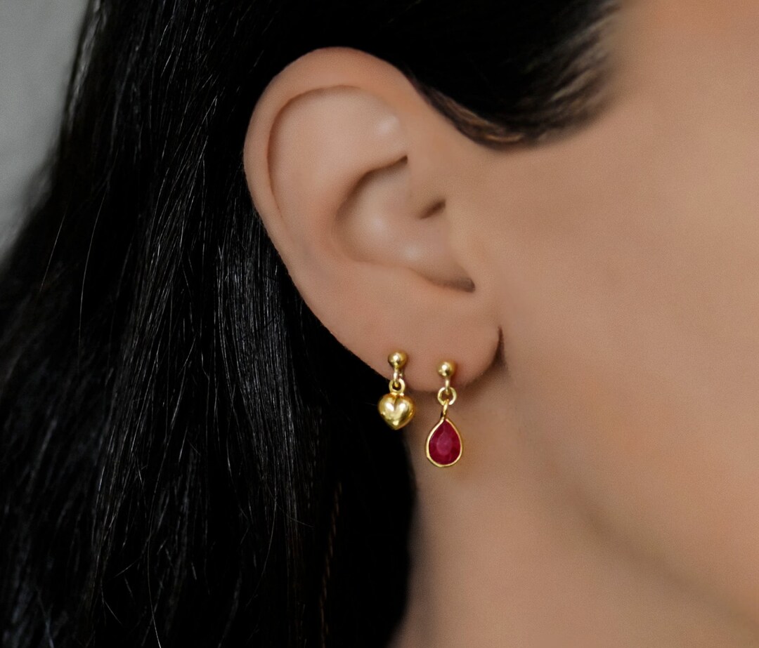 Mismatched Earring Set Dangle, Mix Match Earrings Set, Stud Dangle Drop