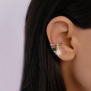Fascino del sole Conch Hoop, Orecchino a cerchio Conch, Cerchio per piercing Conch, Orecchino a cerchio cartilagineo, Piercing all'orecchio del sole, Gioielli Conch