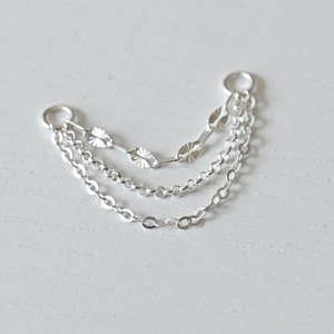 Triple Mixed Chain Charm, Earring Chain Charm, Piercing Chain, Earring Chain, Helix Chain, Cartilage Chain Piercing, Earring Attatchment