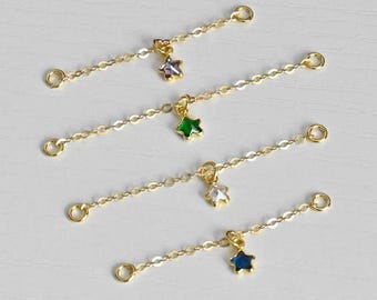 Dangle Earring Pieicing Chain Star Charm, Earring Chain, Helix Chain, Conch Chain, Gold Ear Chain,  Earring Chain Connector