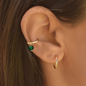 Muschel Piercing Hoop Gold, Muschel Piercing, Conch Ohrring, 18g Knorpel Creolen, Conch Piercing Schmuck, Knorpelschmuck