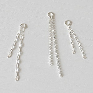 Pendentif chaîne double boucle d'oreille, chaîne de boucle d'oreille, chaîne hélicoïdale, piercing chaîne du cartilage, chaîne pour clous pour créoles, attache de boucle d'oreille