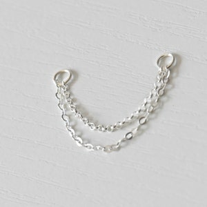 Doppelte Wasserfallkette, Ohrringkettenanhänger, Piercingkette, Ohrringkette, Helixkette, Knorpelkettenpiercing, Ohrringbefestigung