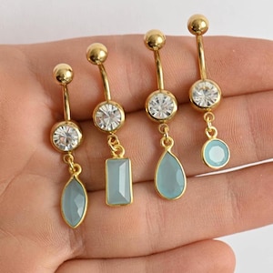 Gold Edelstein Bauch Ring,Dangle Gold Belly Button Rings,Bauchnabel Ringe,Bauchnabelpiercing,Bauchnabelpiercing