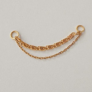 Catena per piercing industriale in oro, catena per piercing a conchiglia, catena per orecchini a conchiglia, attacco per catena per orecchini, gioielli per piercing industriale