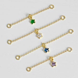 Hangende oorbelketting sterbedel, oorbelketting, helixketting, schelpketting, gouden oorketting, piercing kraakbeenketting, connector oorbelketting