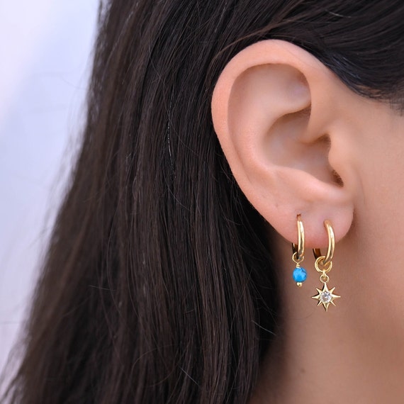 Buy Charm Earrings, Hoop Earrings With Charm, Dangle Earrings, Heart  Earrings, Drop Earrings, Charm Hoops, Huggie Earrings, Gift for Her Online  in India - Etsy