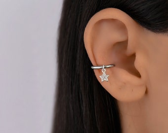 Conch Ear Piercing With Titanium Hinged Segment Triple Hoop Ring