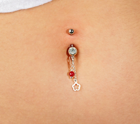 Belly Button Jewelry Navel Ring Navel Jewelry Belly Button Rings Belly Ring Boho Chain Belly Rings Dangle Flower Belly Piercing