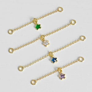Dangle Earring Pieicing Chain Star Charm, Earring Chain, Helix Chain, Conch Chain, Gold Ear Chain, Earring Chain Connector