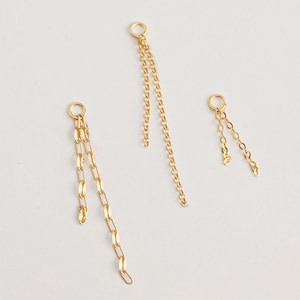 Accessorio per ciondolo a catena per piercing, catena per orecchini, ciondolo a catena per doppio orecchino in oro penzolante, catena a elica, piercing a catena per cartilagine