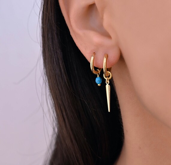 Buy Mix and Match Earrings, Charm Huggie Earrings, Hoop Earrings