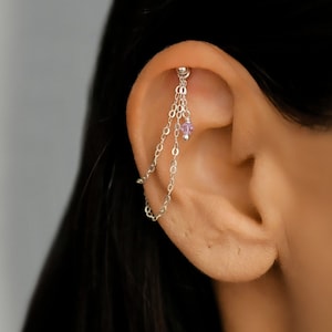 Double Hidden Helix Chain, Helix Earring Chain, Hidden Helix Piercing Chain, Cartilage Chain, Hidden Helix Jewelry