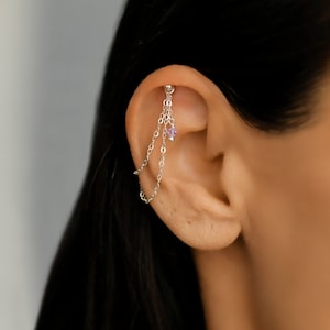 Allereya Vintage Cz Girasole Ear Cuff Orecchini Zircone Fiore Ear Climber Crawler Orecchini Argento Fiore Polsini Orecchini Avvolgenti No Piercing Clip su Orecchini Gioielli per Ragazze (Sinistra