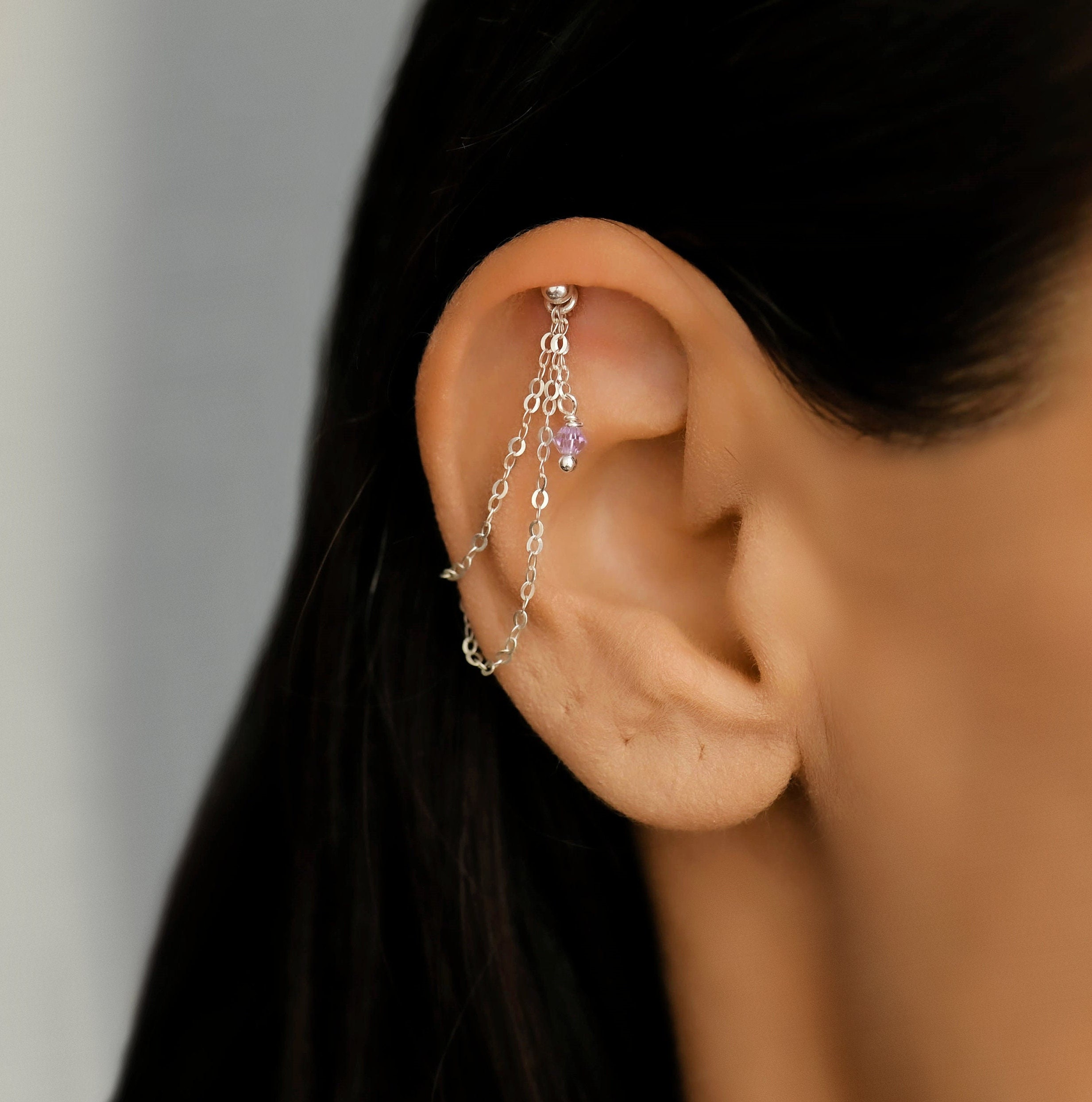 Helix piercing with chain sale