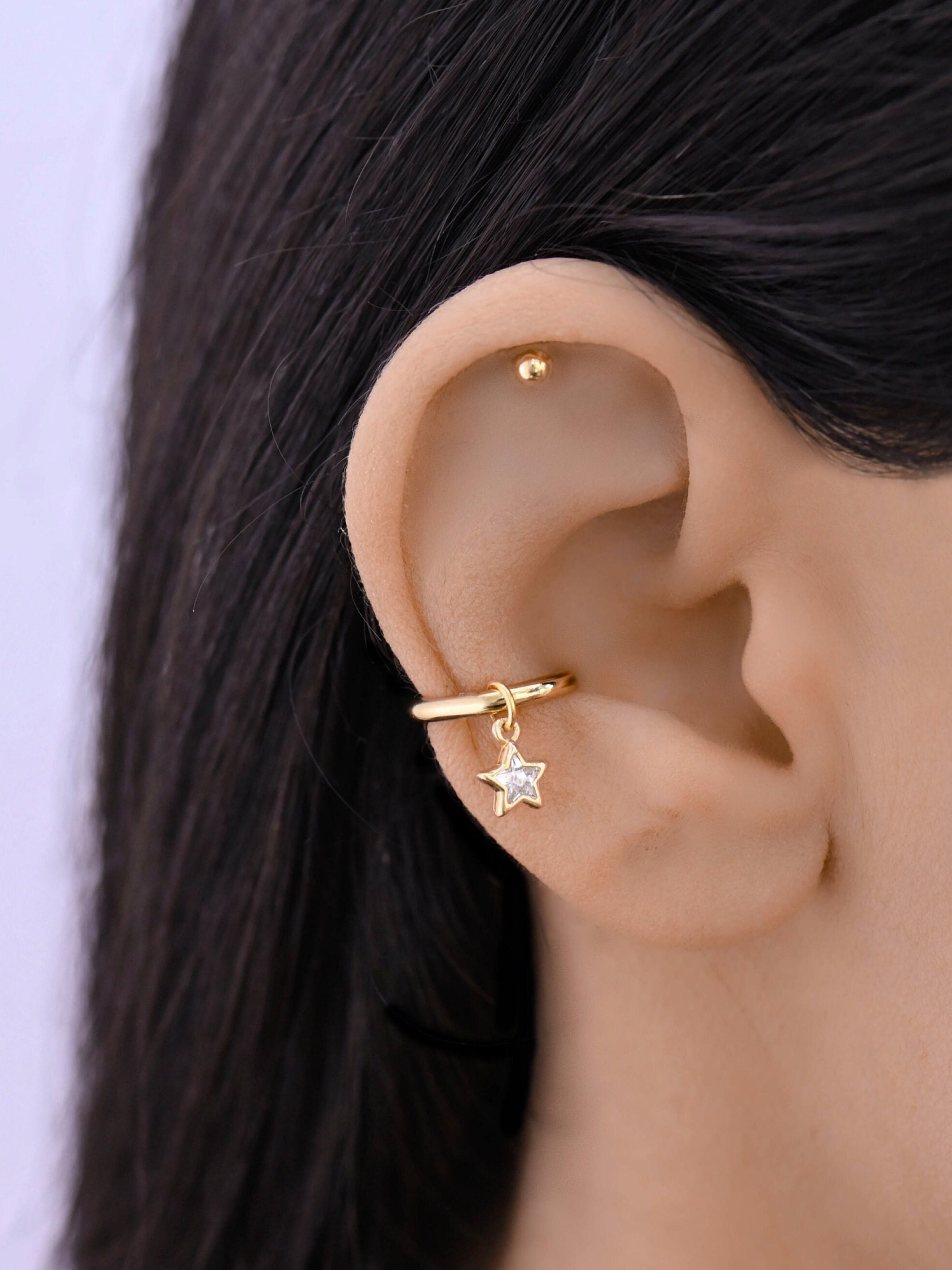 BECOME TREE CONCHO×HOOP PIERCE Conch Piercing Jewelry Conch Earrings Silver Conch Hoop