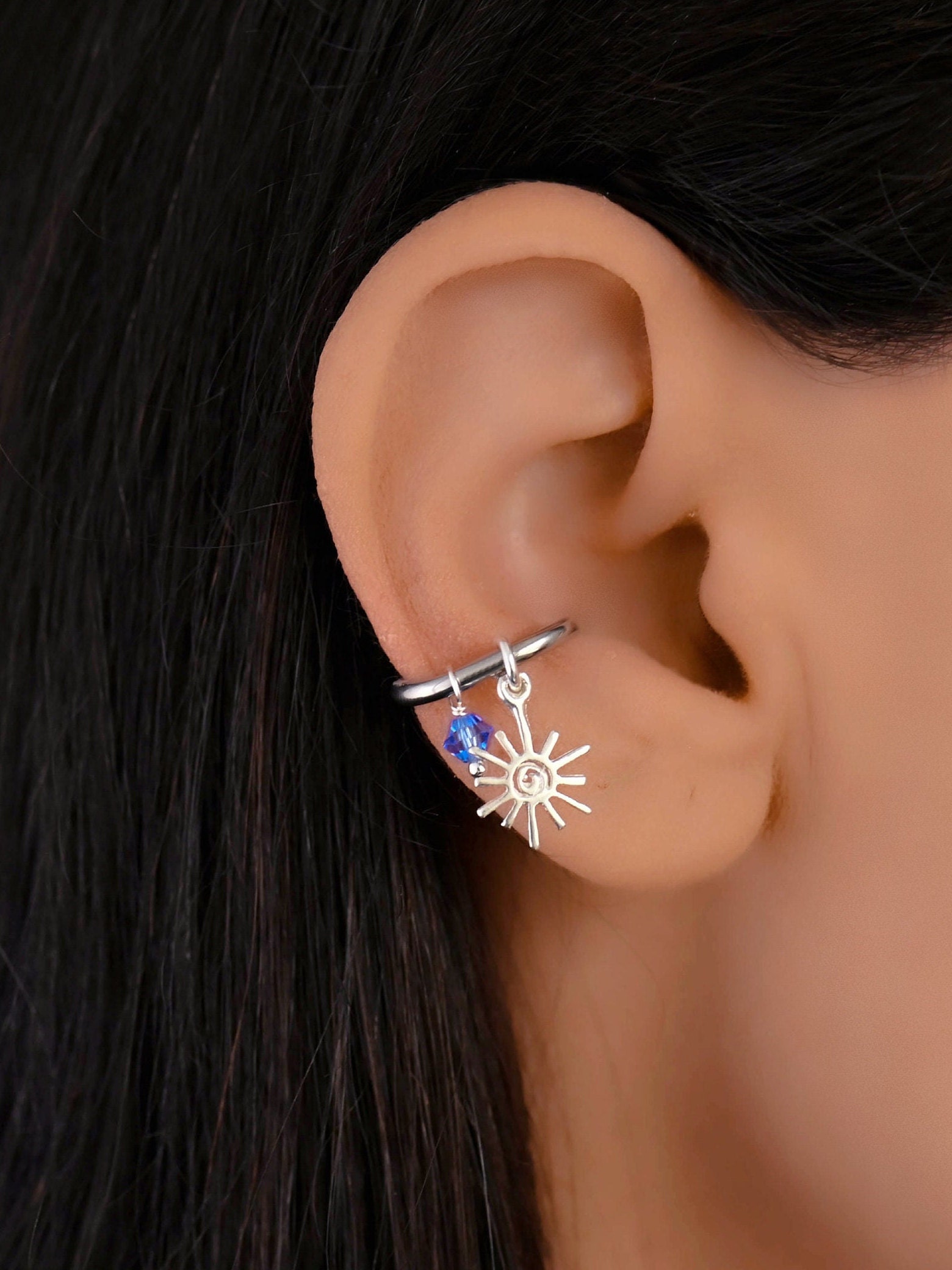 Orbital Conch Hoop Earring, Sun Hoop Conch, Conch Earring