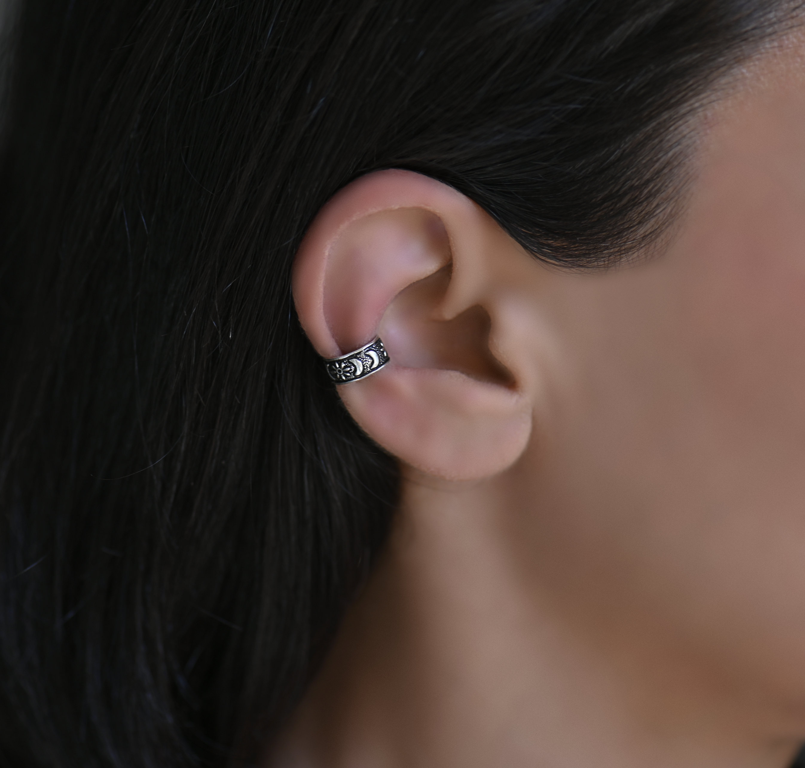 Moon Ear Cuff Ear Cuff No Piercing Conch Cuff No Piercing Etsy