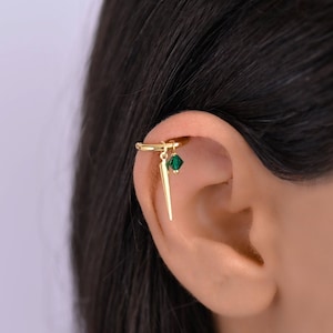 Spike Helix Earring, Helix Earring, Helix Piercing Gold Hoop, Helix Charm Earrings, Spike Ear Piercing, Cartilage Hoop Earring