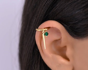 Spike Helix oorbel, Helix oorbel, Helix piercing gouden hoepel, Helix charme oorbellen, Spike oor piercing, kraakbeen hoepel oorbel