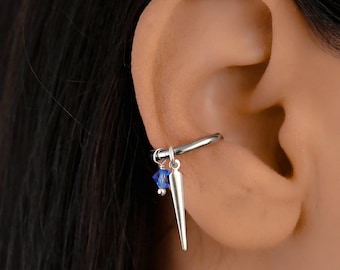 Conch Hoop Earring Spike, Conch Earring, Conch Piercing Hoop, Dangle Cartilage Hoop Earring, Conch Earring with Charm, Conch Jewelry