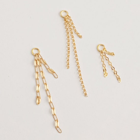 Pendentif chaîne de boucle d'oreille en or, chaîne de boucle d'oreille, chaîne hélice, piercing chaîne du cartilage, chaîne pour clous,