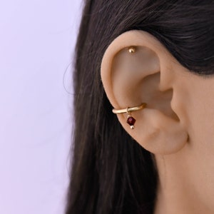 Real Conch Hoop Piercing Gold, Conch Piercing, Cartilage Hoop Earring, Conch Dangle Hoop Earring, Conch Piercing Jewelry