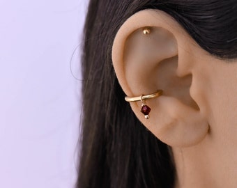 Solid 14K Gold Conch Hoop, 20 Gauge Piercing Earring - Etsy