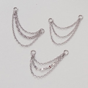 Triple Chain Charm, Earring Chain, Helix Piercing Chain, Conch Piercing Chain, Industrial Piercing Chain, Earring Chain Attachment