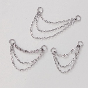 Dainty Triple Earring Chain Charm, Earring Chain, Helix Piercing Chain, Conch Piercing Chain, Industrial Piercing Chain