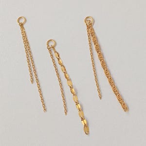 Dangle Double Gold Earring Chain Charm, Earring Chain, Piercing Chain Charm, Gold Chain Earrings, Helix Piercing Chain, Ear Chain with Hoops
