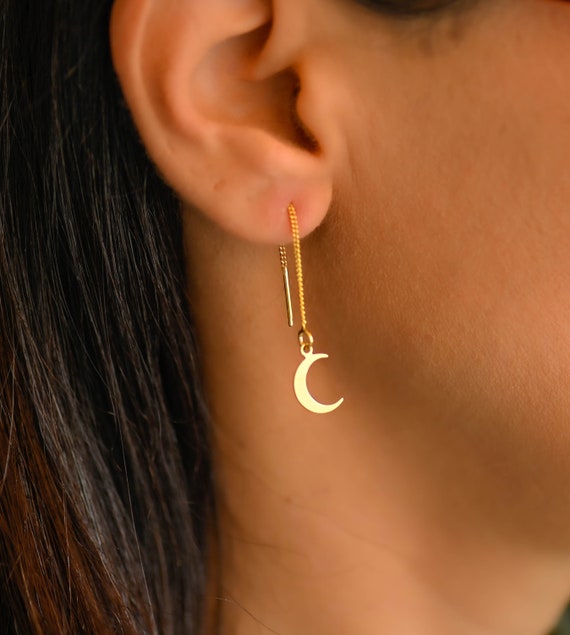 9ct gold hotsell moon earrings