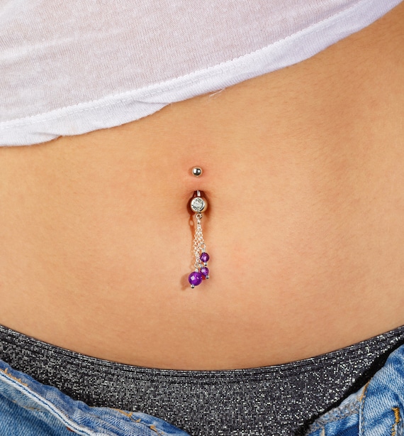 Surgical steel belly 2024 button rings dangle