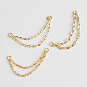 Double Gold Earring Chain, Earring Chain, Double Chain Conch, Gold Ear Chain, Helix Piercing Chain, Double Piercing Chain