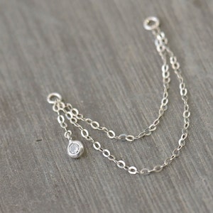 Double Dangle Silver Earring Chain Charm, Earring Chain, Conch Earring Chain, Helix Earring Chain, Cartilage Earring Chain