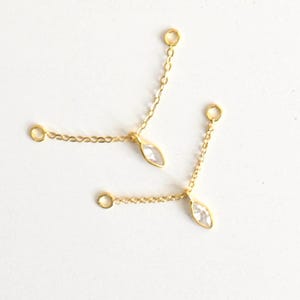 Cadena de oro para piercing de oreja con dije de marquesa, cadena de oro para aretes, cadena de caracola, cadena para piercing de hélice