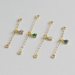 Catena per orecchini pendenti con ciondolo a forma di stella, catena per orecchini, catena per elica, catena a conchiglia, catena per orecchini in oro, piercing per catena di cartilagine, connettore per catena per orecchini