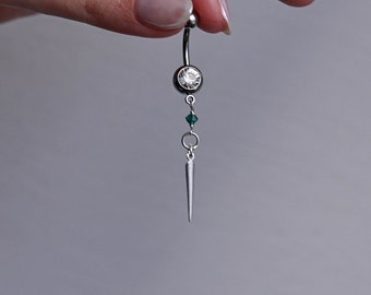 Dainty Dangle Belly Button Rings Dangle, Belly Button Rings, Belly Ring Spike, Belly Button Ring Dangle, Belly Button Jewelry