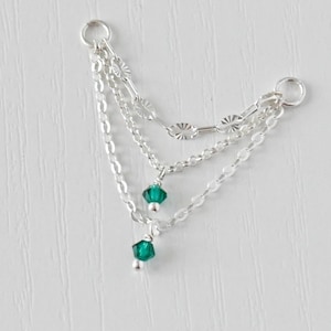 Ciondolo a catena per piercing elicoidale, catena per piercing, catena per piercing a conchiglia, catena per piercing industriale, ciondolo a catena per orecchini in argento, gemma per catena dell'orecchio