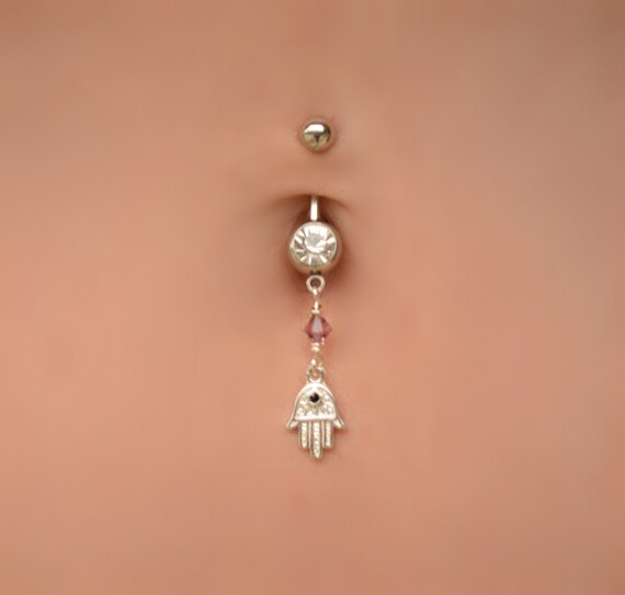 Hamsa belly button ring deals